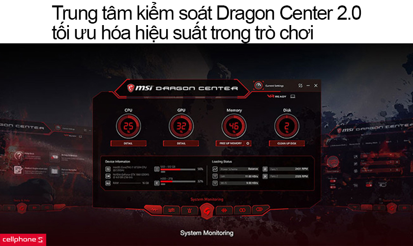Trung tâm kiểm soát tối ưu Dragon Center 2.0