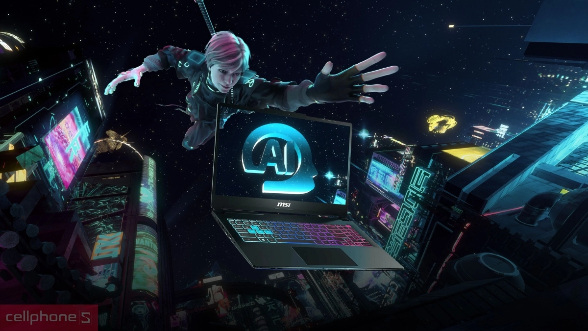 Hiệu năng AI vượt trội của laptop MSI Cyborg 15 AI A1VEK 245VN
