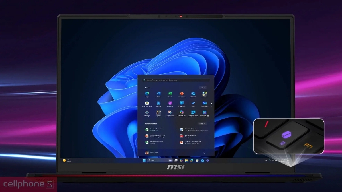 MSI Raider tích hợp phím Copilot hỗ trợ truy cập trợ lý AI