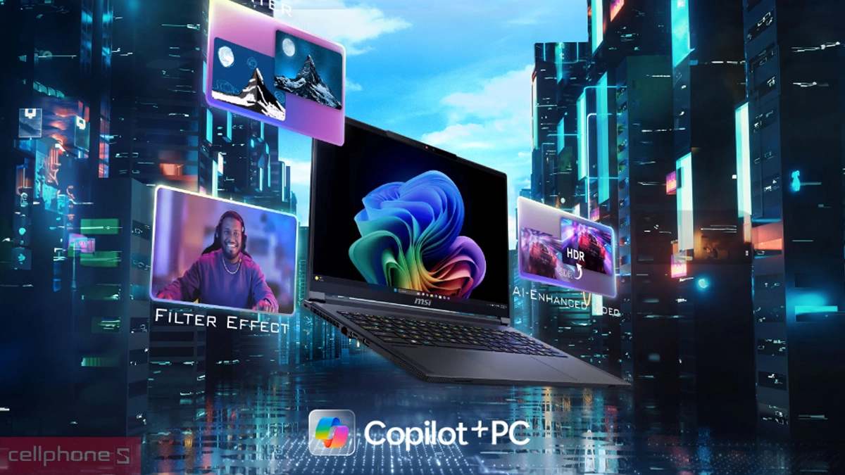 AI trên laptop MSI Stealth A16 AI+ A3XWFG-018VN Ryzen AI 9