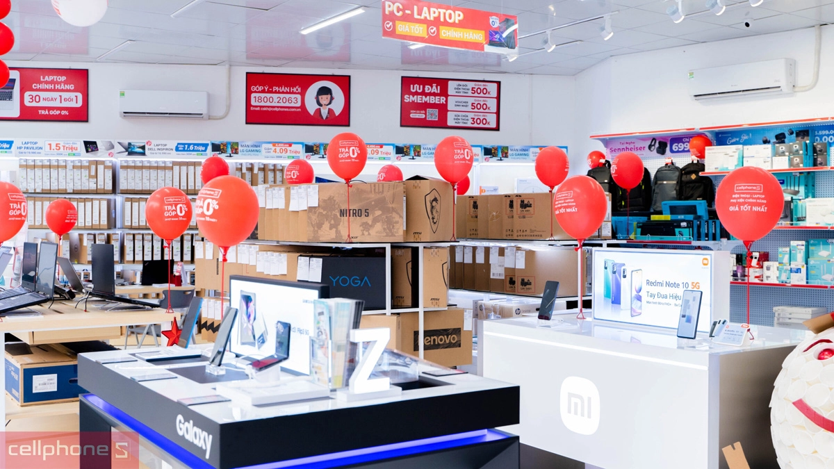 CellphoneS địa điểm mua laptop MSI Thin 15 uy tín