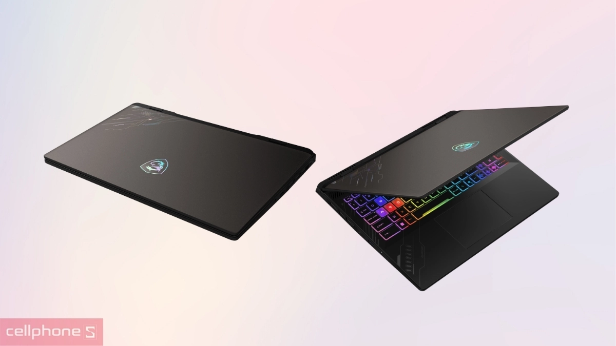 Thiết kế, chất liệu của laptop MSI Crosshair 16 HX AI D2XWFKG-035VN