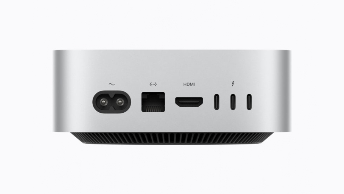 Mac Mini tích hợp ba cổng Thunderbolt 5 hỗ trợ kết nối đa màn hình