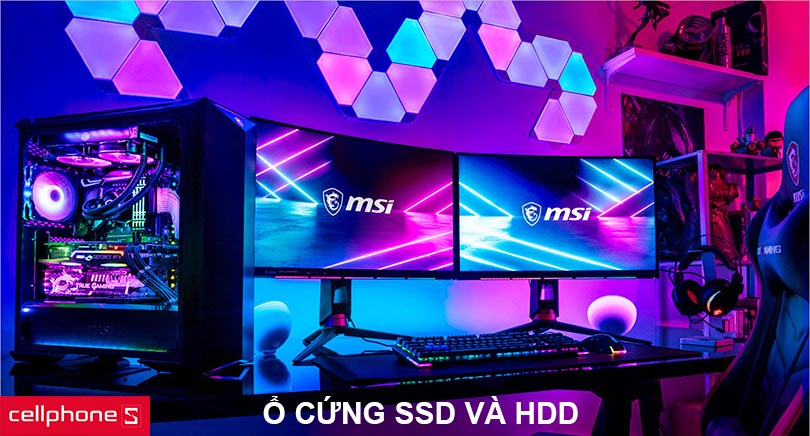 PC thiết kế đồ họa Ổ cứng SSD và HDD máy tính đồ họa
