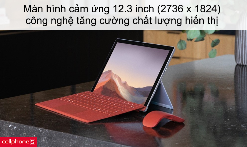 Màn hình cảm ứng 12.3 inch (2736 x 1824), công nghệ tăng cường chất lượng hiển thị