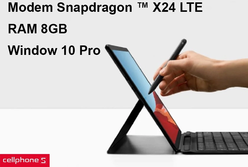 Xử lý nhanh chóng với modem Snapdragon X24 LTE, RAM 8GB