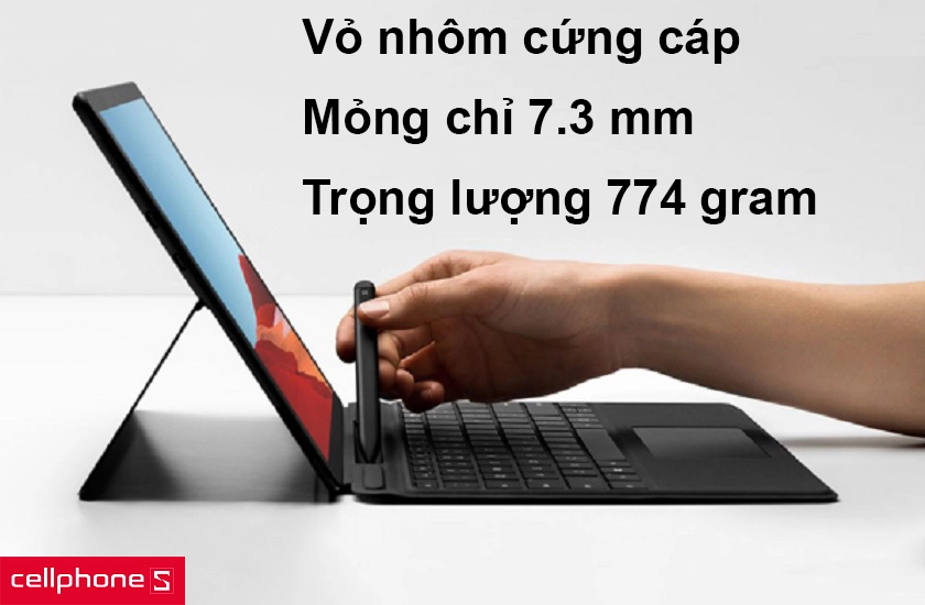 Vỏ nhôm cứng cáp, mỏng chỉ 7.3 mm