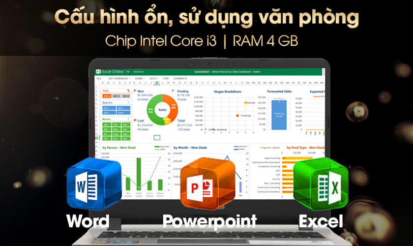 Vi xử lý Intel Core i3-7020U, RAM 4GB