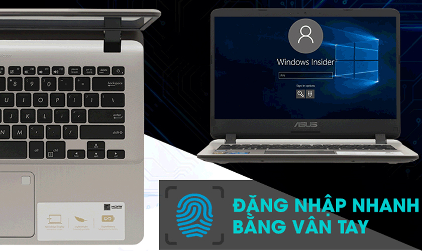 Bàn phím bố trí hợp lý, Touchpad hỗ trợ bảo mật vân tay