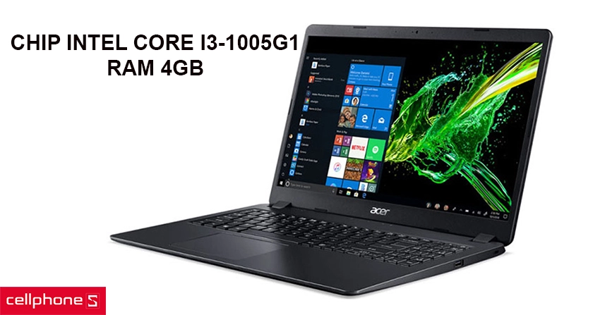 Cấu hình ổn định với chip Intel Core i3-1005G1