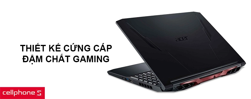 Thiết kế đậm chất gaming cứng cáp, logo đen sang trọng