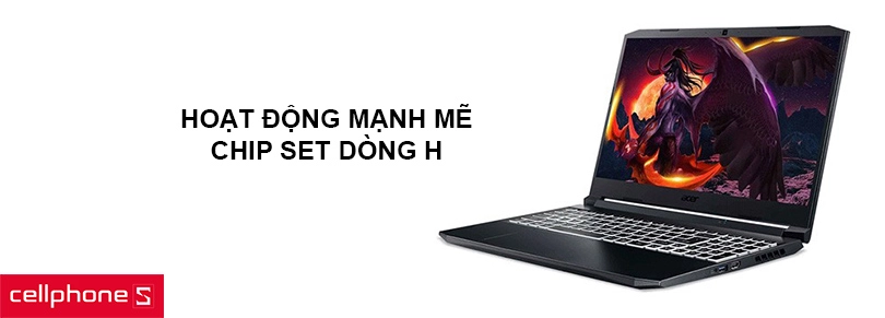 Hoạt động mạnh mẽ với chip set dòng H, card đồ họa GeForce GTX