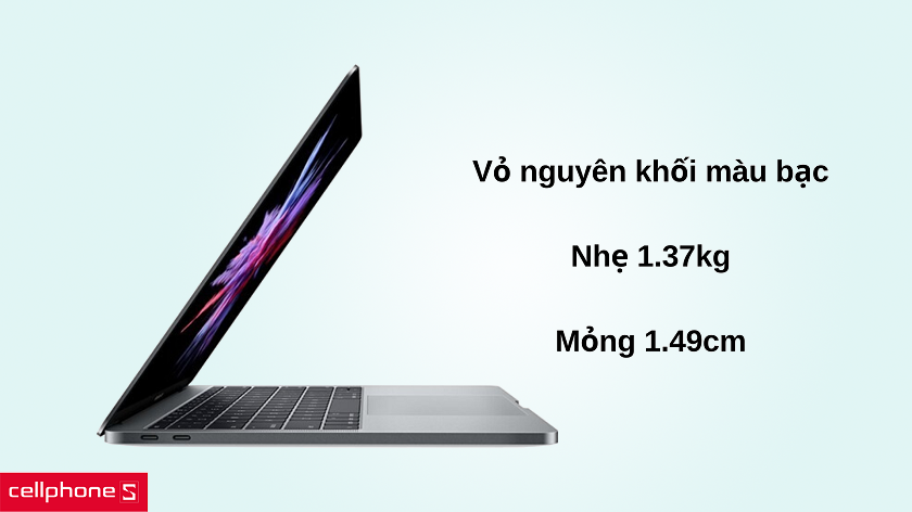 Thiết kế sang trọng với màu bạc, nhẹ chỉ 1.37kg