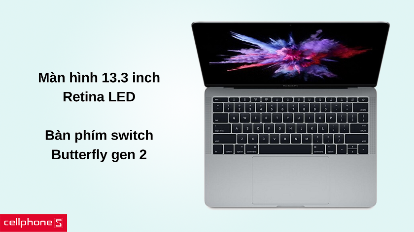 Màn hình 13.3 inch viền mỏng, bàn phím và touchpad mượt nhạy