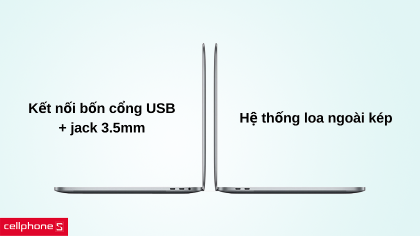 Kết nối đa dụng với 4 cổng, hệ thống loa kép cho chất âm to rõ