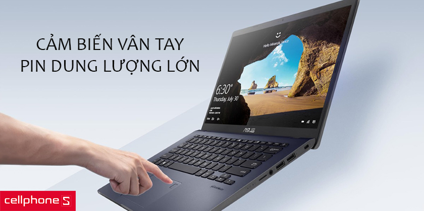 Bảo mật an toàn với cảm biến vân tay, pin dung lượng lớn