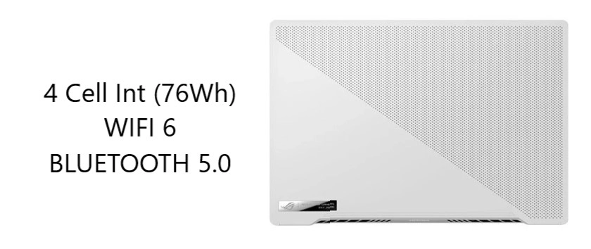 Pin 4Cell, 76WHr sạc nhanh, trang bị Wifi 6, bluetooth 5.0