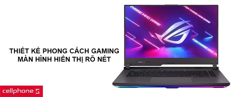Thiết kế phong cách gaming, màn hình hiển thị rõ nét