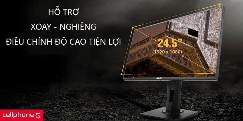 xoay, nghiêng và điều chỉnh độ cao tùy ý