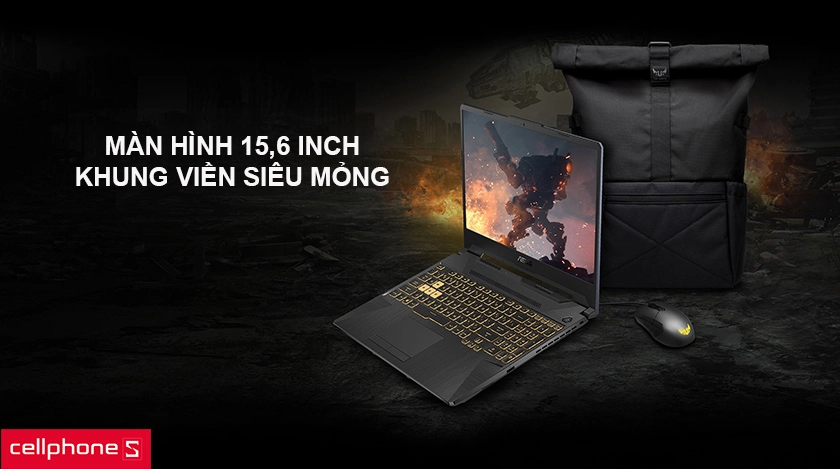 Màn hình 15,6 inch, khung viền siêu mỏng