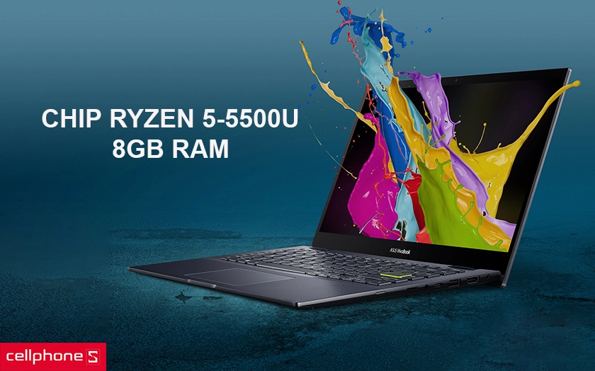 Hiệu năng ổn định với chip Ryzen 5-5500U