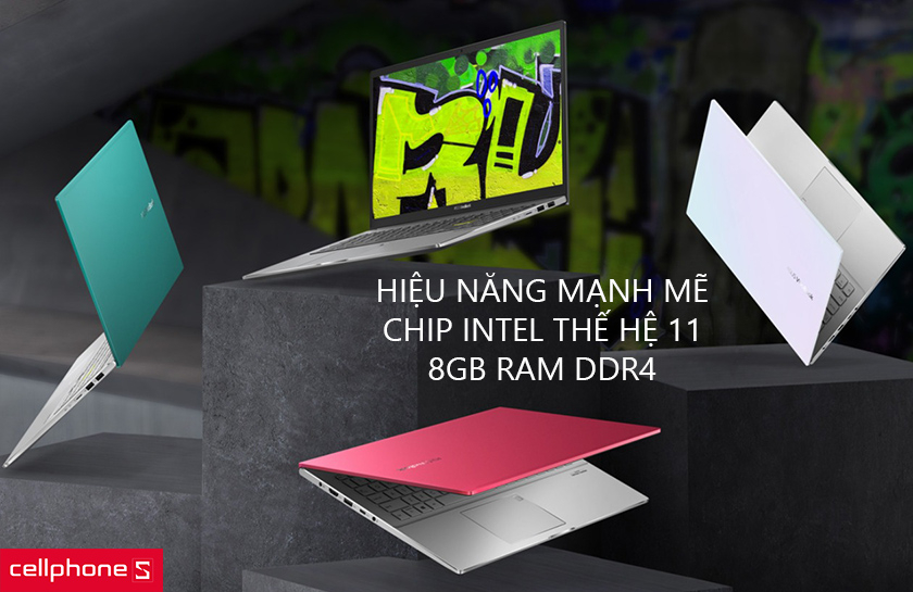 Hiệu năng mạnh mẽ với chip Intel thế hệ 11, 8GB RAM DDR4