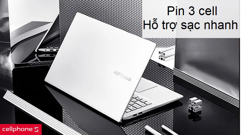 Pin 3 cell đi kèm sạc nhanh, hỗ trợ đa cổng kết nối