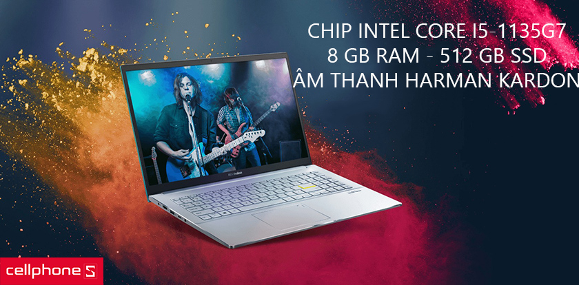 Cấu hình mạnh với chip Intel Core i5-1135G7, dung lượng RAM lớn