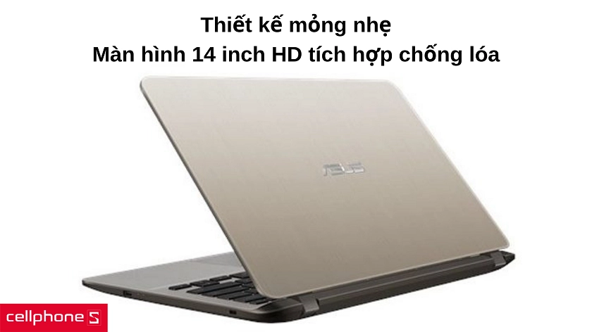 Thiết kế mỏng nhẹ, màn hình 14 inch độ phân giải HD