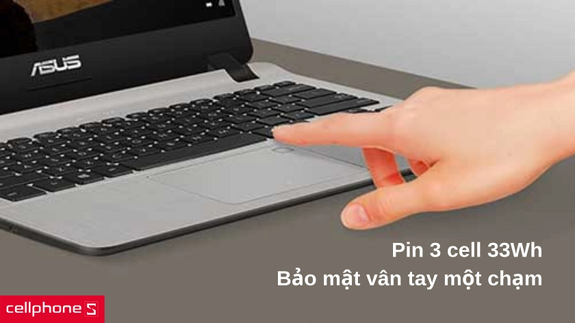 Pin 3 cell hỗ trợ sạc nhanh, công nghệ bảo mật vân tay và quạt tản nhiệt thông minh