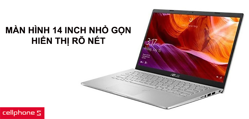 Màn hình 14 inch nhỏ gọn, hiển thị rõ nét