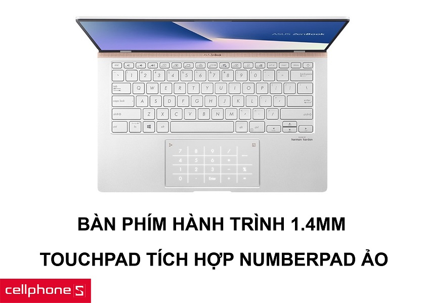 Bàn phím hành trình 1.4mm cho thao tác nhẹ nhàng, Touchpad thông minh tiện dụng