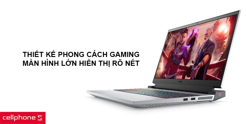 Thiết kế phong cách gaming, màn hình lớn hiển thị rõ nét