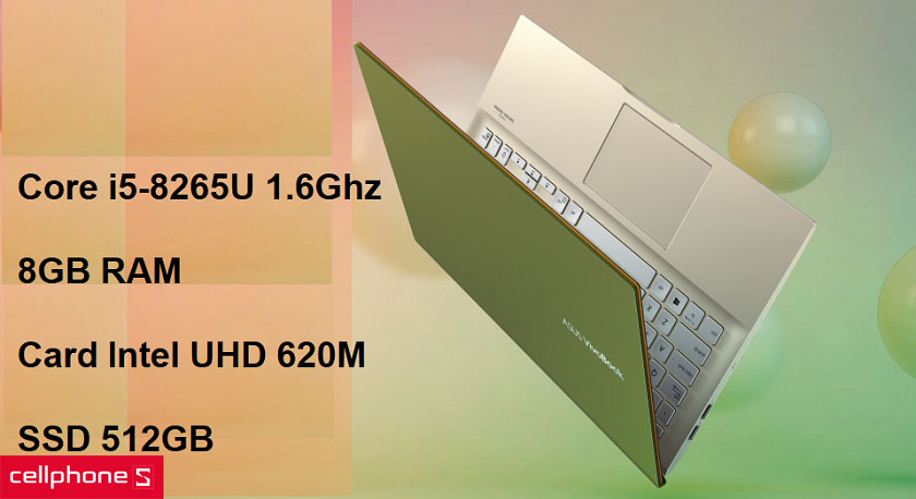 Cấu hình mạnh mẽ nhờ bộ vi xử lý core i5-8265U cùng ổ cứng SSD 512GB