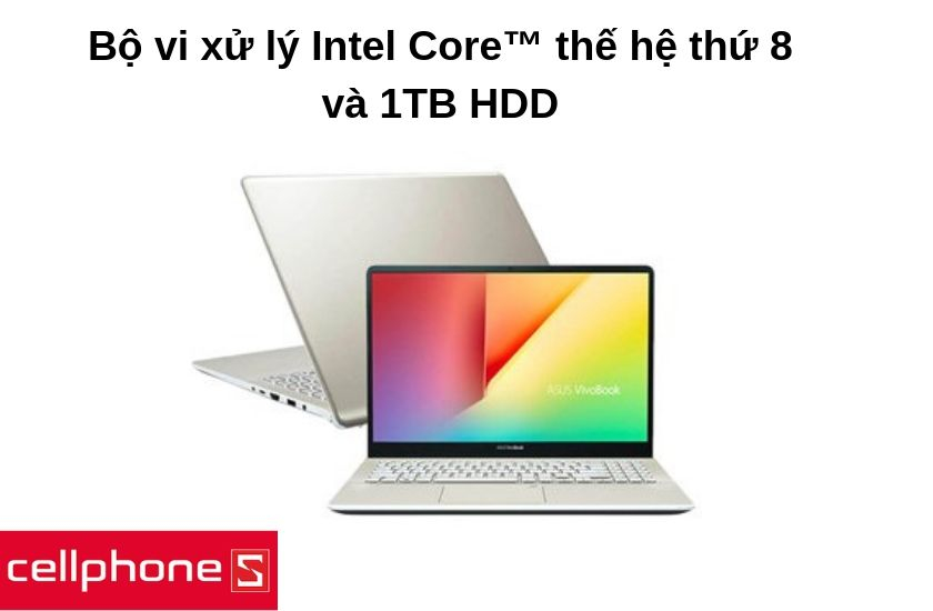 Vi xử lý Intel Core™ thế hệ thứ 8 và 1TB HDD cho khả năng làm việc nhanh chóng, hiệu quả