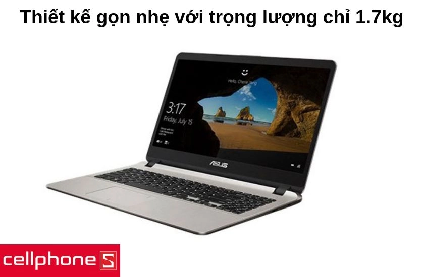 Thiết kế chất liệu nhựa gọn nhẹ với trọng lượng chỉ 1.7kg