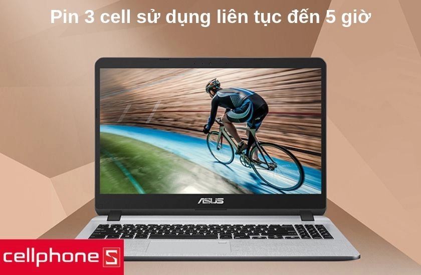 viên pin có dung lượng 3 cell cho thời gian sử dụng máy liên tục khoảng 5 giờ