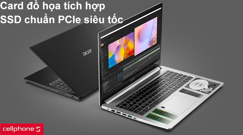 Hiệu suất mạnh mẽ với Card đồ họa tích hợp cùng ổ cứng chuẩn PCIe siêu tốc