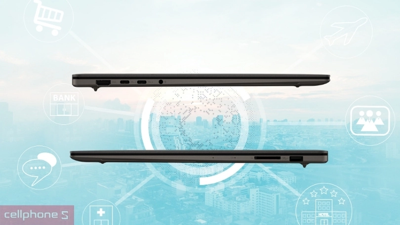 Cổng kết nối và pin của laptop ASUS Zenbook S 16 UM5606KA-RK113WS RYZEN AI 7