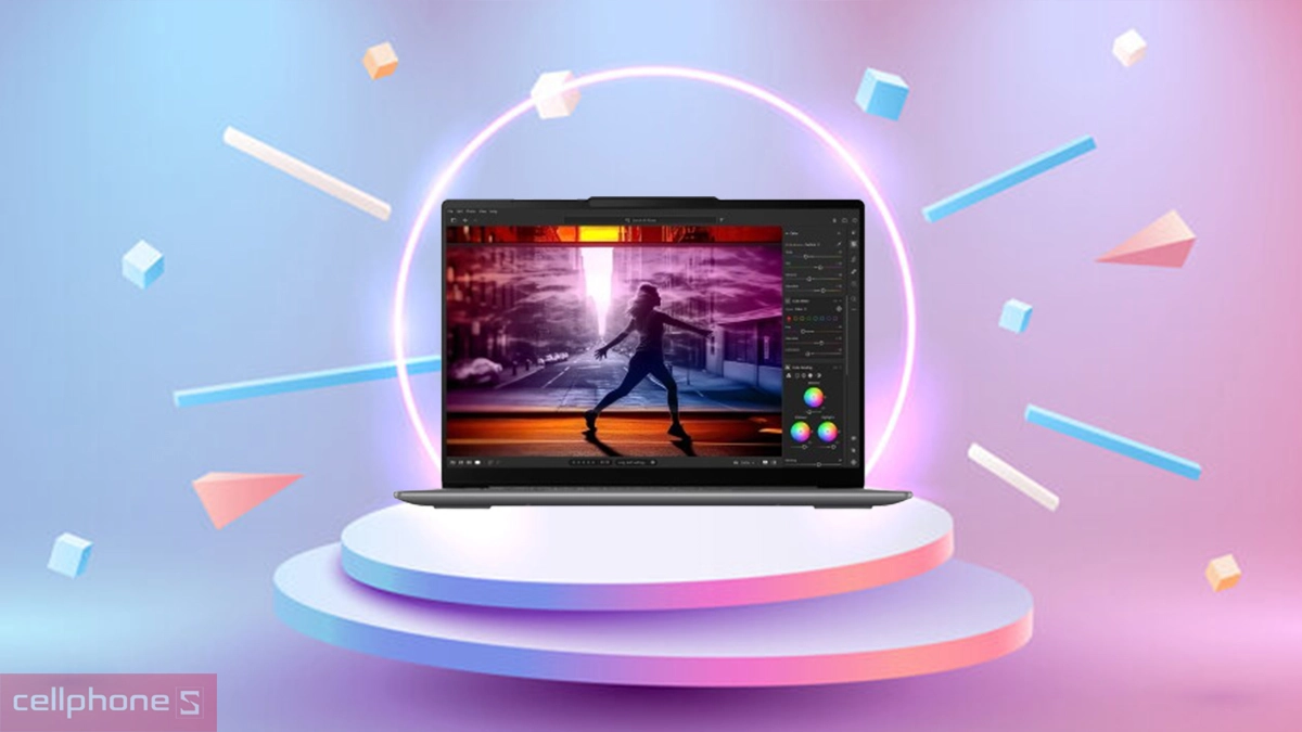 Pin, cổng kết nối, màn hình hiển thị của laptop Lenovo Yoga Slim 7 14IMH9 83CV00DKVN