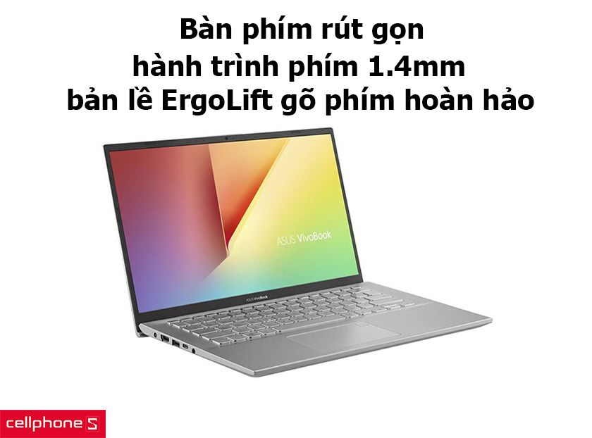 Bàn phím rút gọn hành trình phím 1.4mm, bản lề ErgoLift gõ phím hoàn hảo