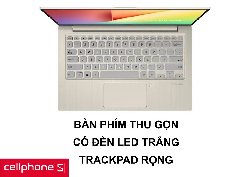 Bàn phím với đèn led nền cùng trackpad rộng dễ dàng thao tác