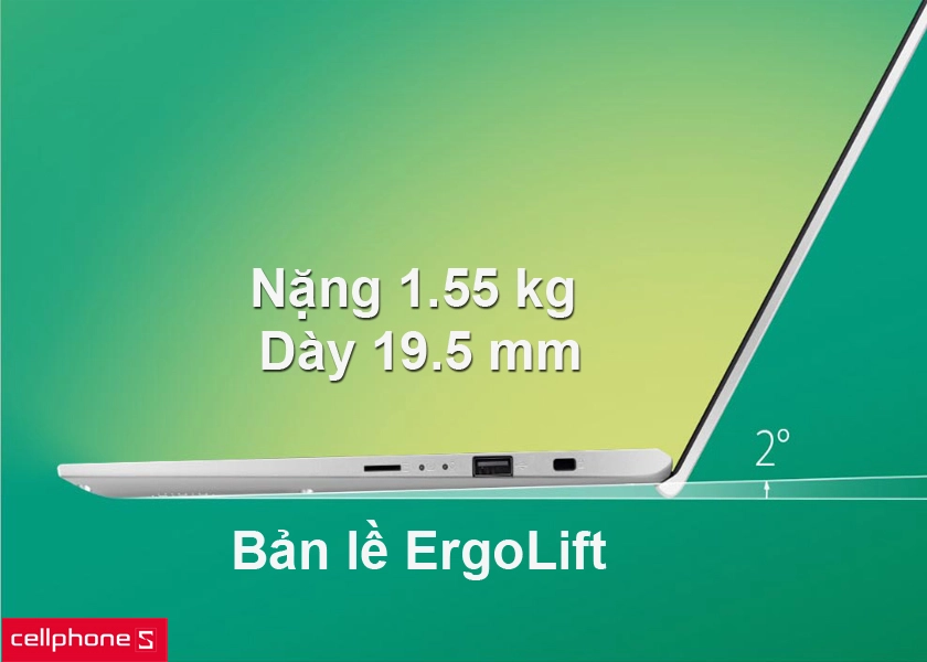 Thiết kế gọn nhẹ, có tính di động cao, phần bản lề ErgoLift bền bỉ