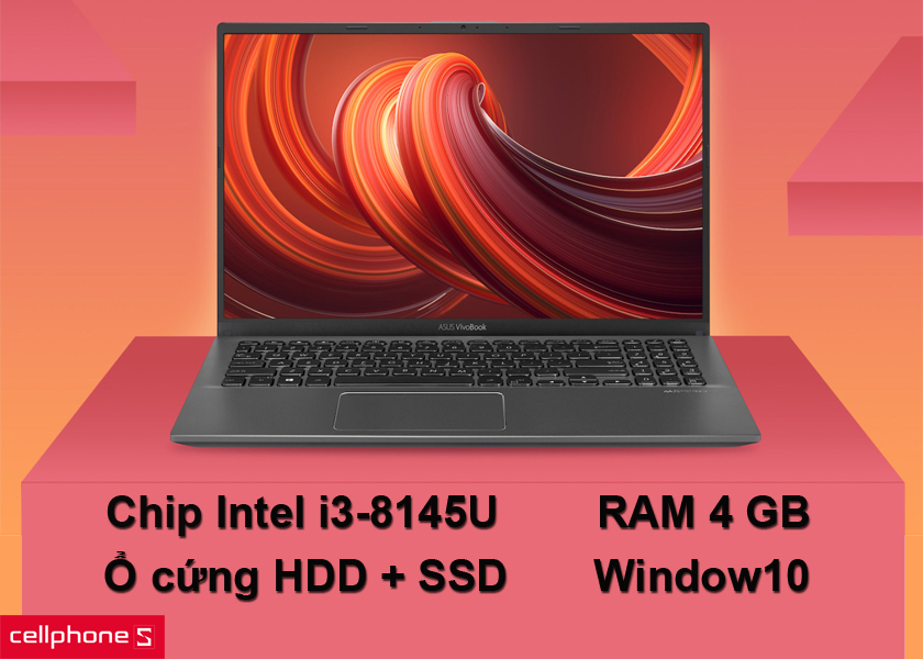 Hiệu năng tuyệt vời với chip xử lý Intel Core i3-8145U, RAM 4 GB, ổ lưu trữ kép và win10 bản quyền