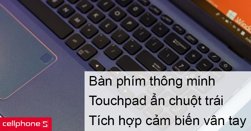 bàn phím thông minh và Touchpad ẩn chuột trái kết hợp cảm biến vân tay