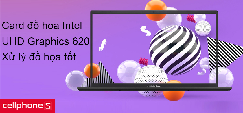 Card đồ họa VGA Intel UHD Graphics 620 cho khả năng xử lý đồ họa tốt