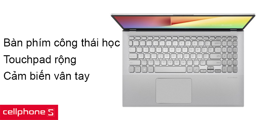 Bàn phím thiết kế công thái học, Touchpad tích hợp cảm biến vân tay bảo mật cao