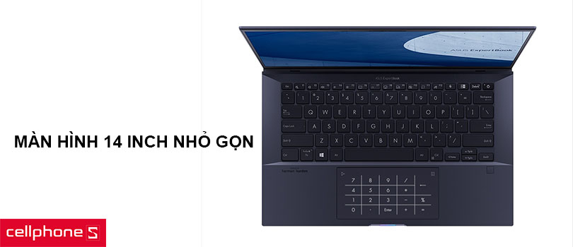 Màn hình 14 inch nhỏ gọn, độ sắc nét cao