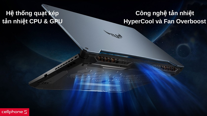 Công nghệ làm mát HyperCool & Fan Overboost giữ cho máy hoạt động trơn tru