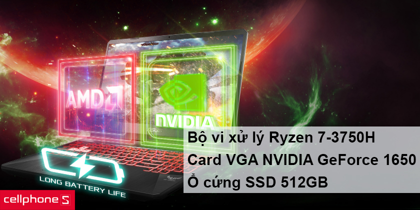 Cấu hình mạnh mẽ từ bộ xử lý Ryzen 7-3750H